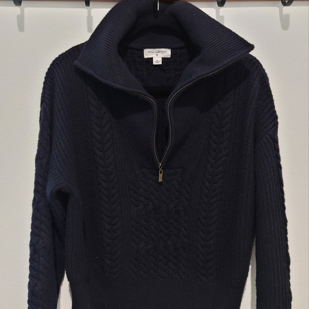 Nili Lotan x Target cable knit half-zip sweater
